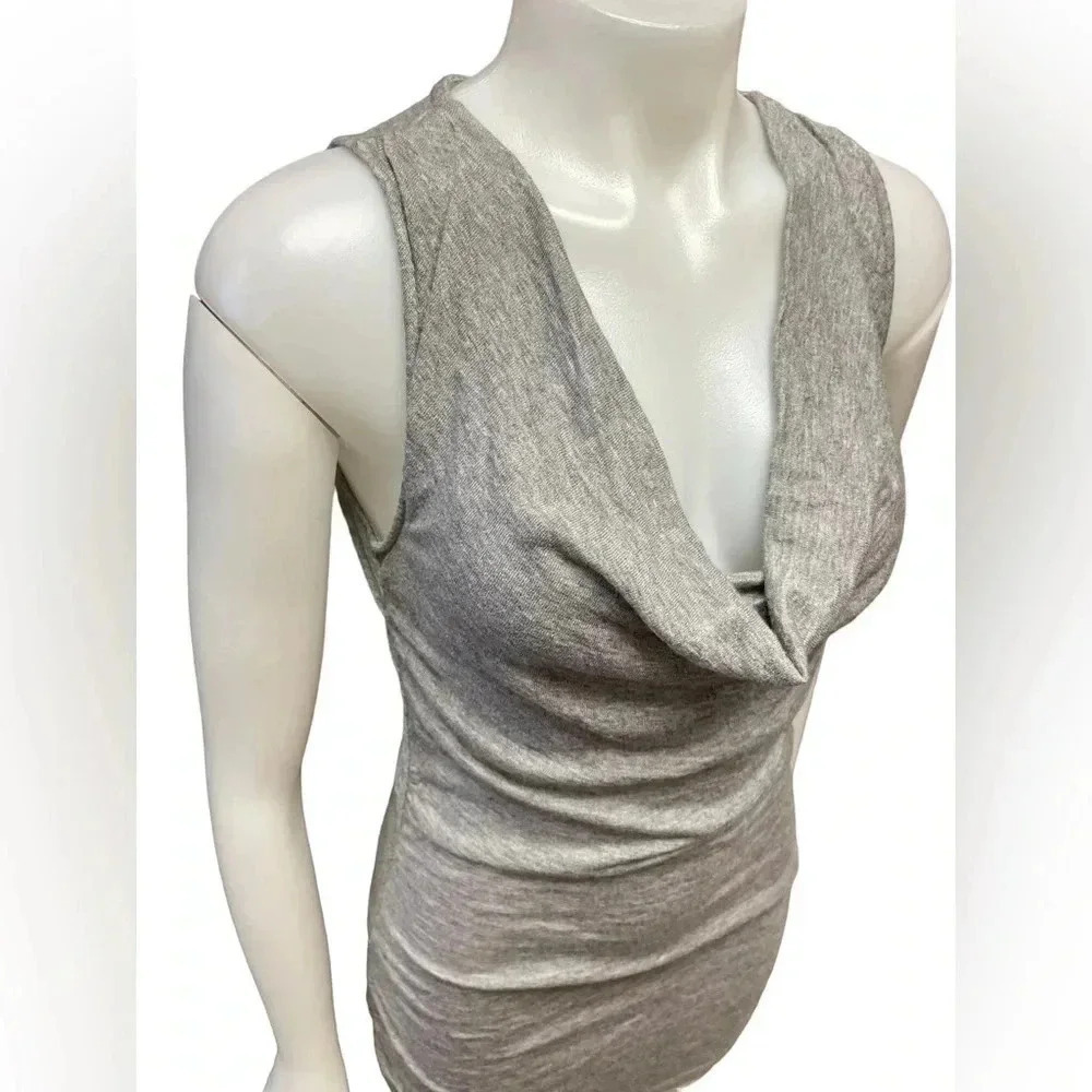 Club Monaco Grey Stretchy Cowl Neck Mini Dress Size  Medium - Picture 2 of 9